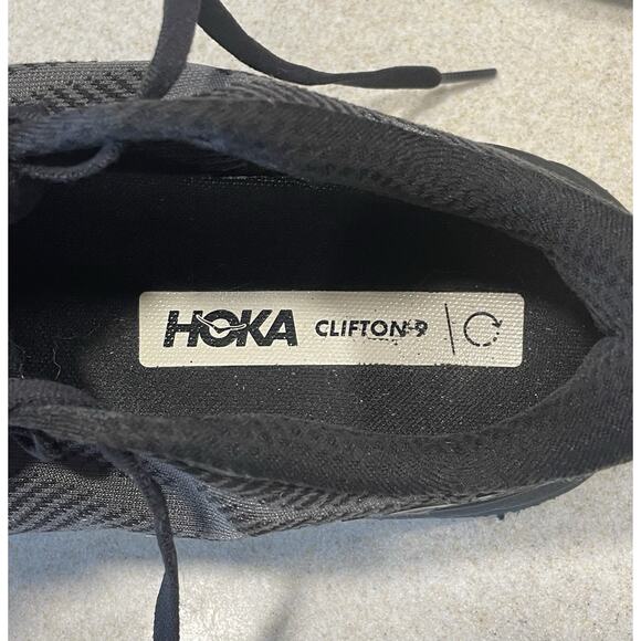 Hoka Men\'s Size 8.5 D -Clifton 9 Running Shoes Triple Black Colorway -Sneakers main image 5